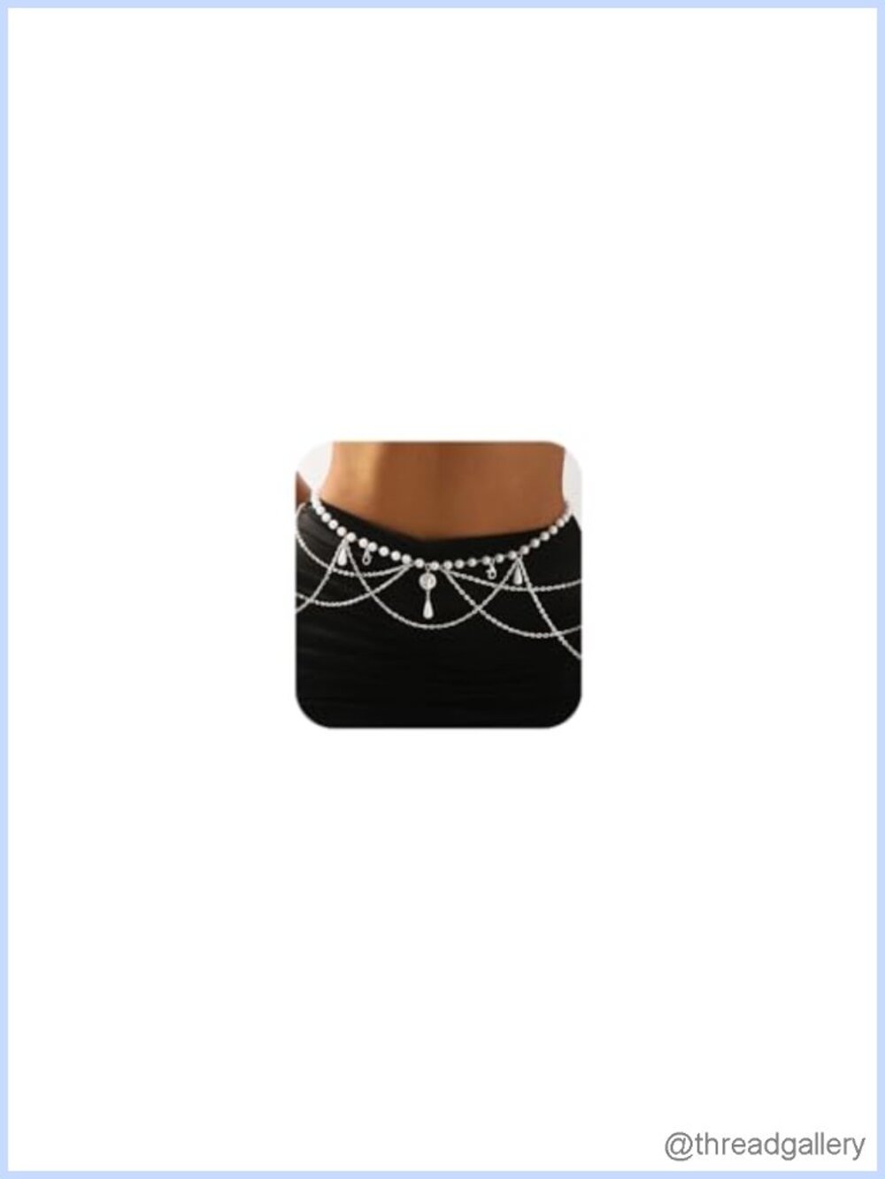 Pearl Waist Chain Belt for Women Plus Size Layered Metal Body Jewelry